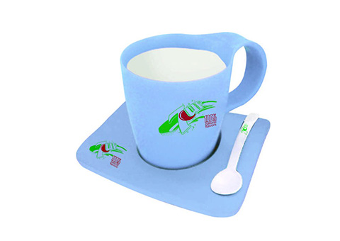 لیوان نشکن ABS تبلیغاتی با قاشق و زیرلیوانی کد 125